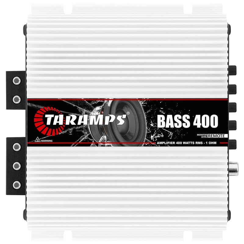 Taramp's مضخم صوت موحد BASS 400 1 أوم 1 قناة MOSFET 400 واط RMS، موحد، تقاطع، تعزيز الباس، إدخال RCA/مستوى عالٍ، فئة D، صوت السيارة، تحكم عن بُعد بمستوى المراقبة/M1 LED، رائع لمكبرات الصوت السفلية - Image 1